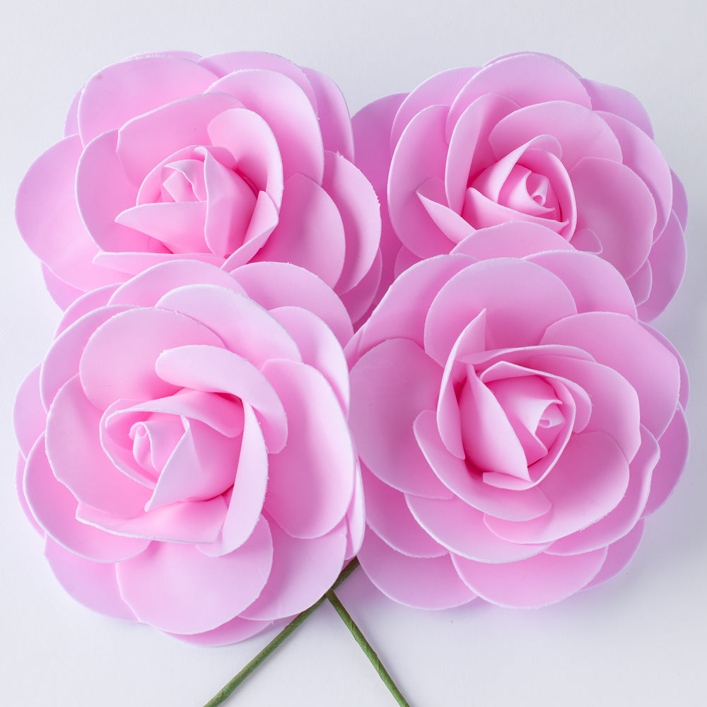 8-Inch Pink Ranunculus Foam Flower Backdrop Wall Decor, 3D Premade (4-PACK) for Weddings, Photo Shoots, Birthday Parties and more - PaperLanternStore.com - Paper Lanterns, Decor, Party Lights & More