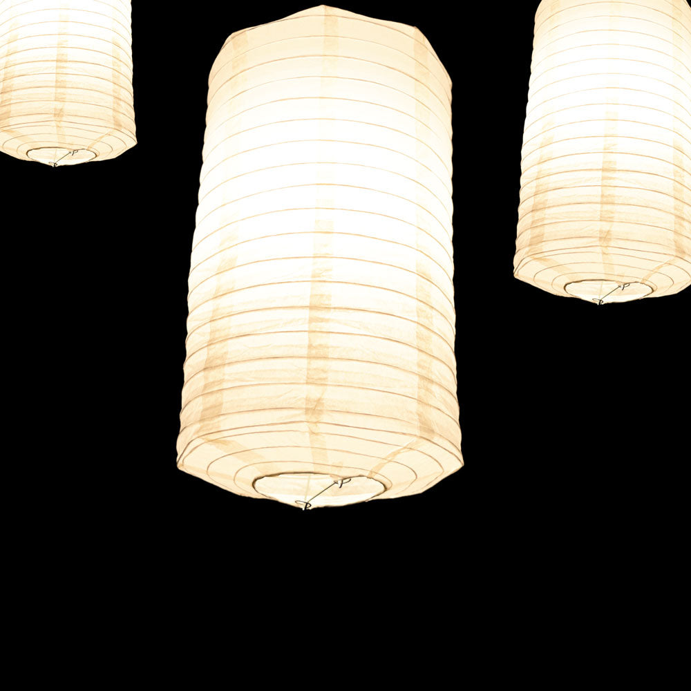 8&quot; White Cylinder Paper Lantern - PaperLanternStore.com - Paper Lanterns, Decor, Party Lights &amp; More