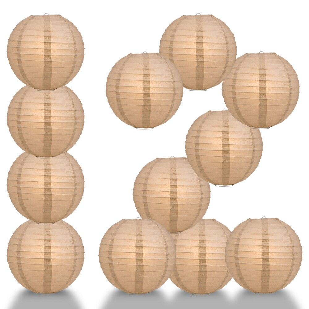 BULK PACK (12) 24" Dusty Sand Rose Round Paper Lantern, Even Ribbing, Chinese Hanging Wedding & Party Decoration - PaperLanternStore.com - Paper Lanterns, Decor, Party Lights & More