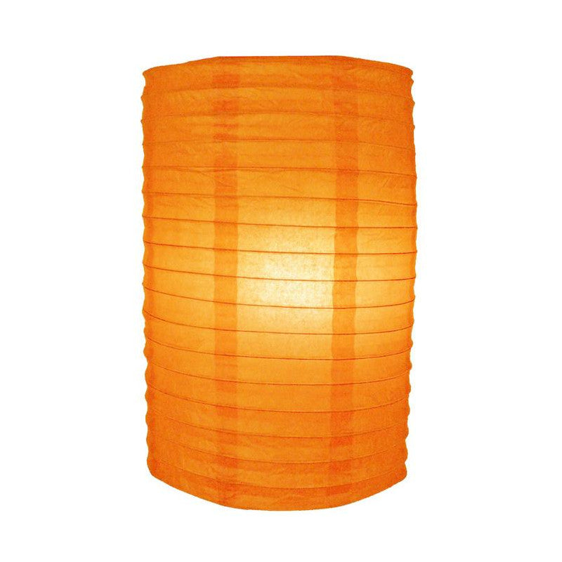 8" Orange Cylinder Paper Lantern - PaperLanternStore.com - Paper Lanterns, Decor, Party Lights & More