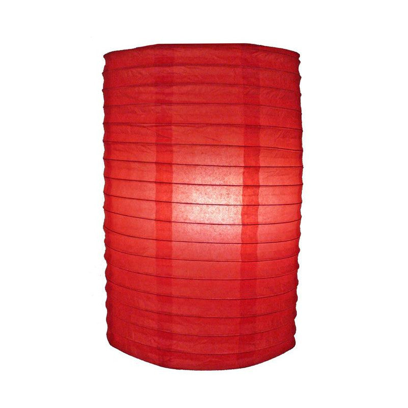 8" Red Cylinder Paper Lantern - PaperLanternStore.com - Paper Lanterns, Decor, Party Lights & More