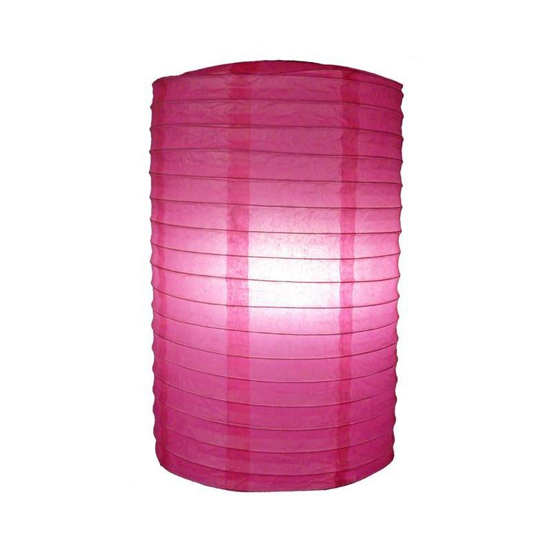8" Fuchsia Cylinder Paper Lantern - Luna Bazaar | Boho & Vintage Style Decor