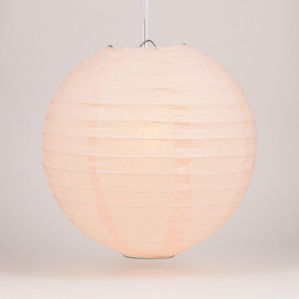 BULK PACK (5) 6" Rose Quartz Pink Round Paper Lantern, Even Ribbing, Chinese Hanging Wedding & Party Decoration - PaperLanternStore.com - Paper Lanterns, Decor, Party Lights & More