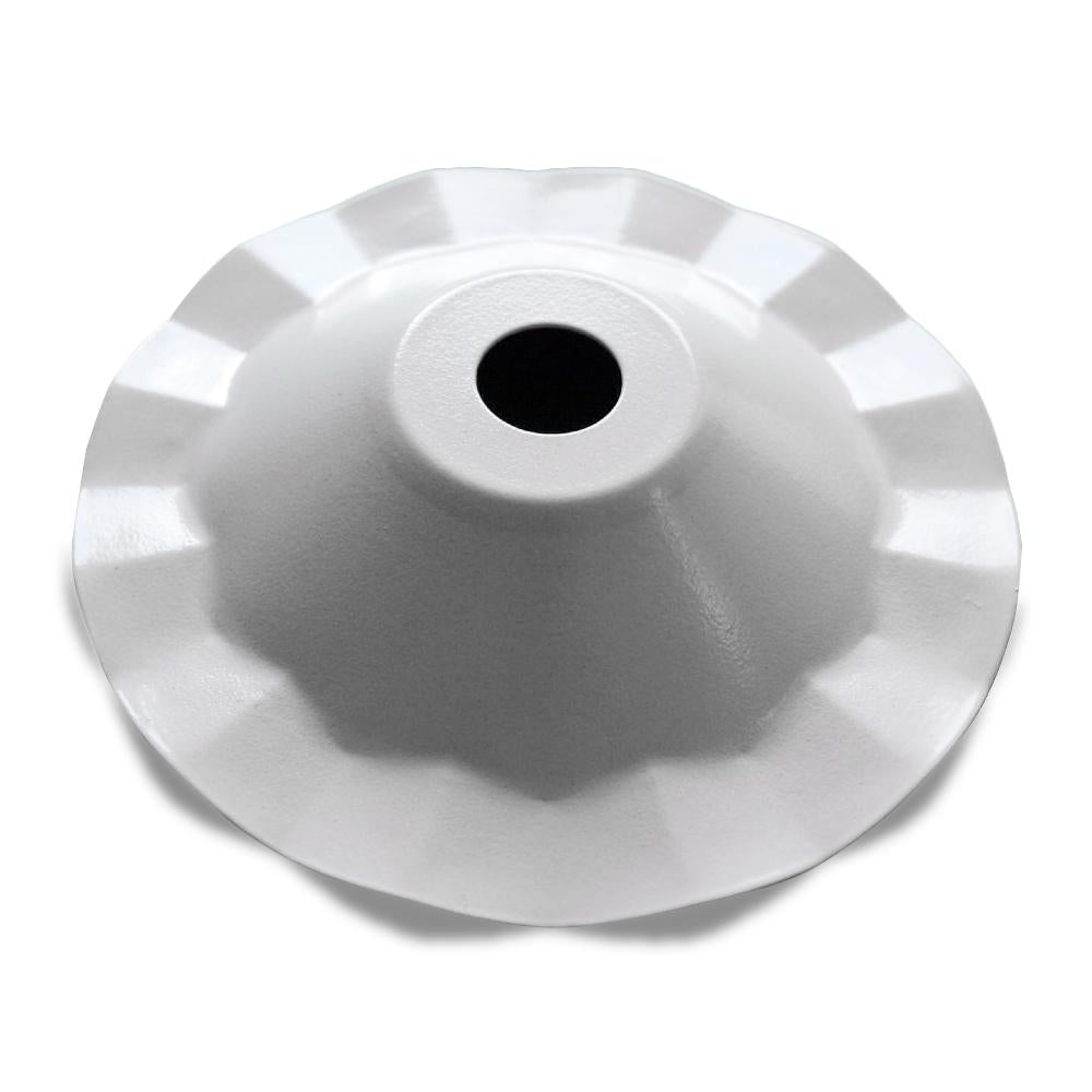 Scallop Patio Metal Light Bulb Shade for Outdoor Commercial String Lights, E12, White - PaperLanternStore.com - Paper Lanterns, Decor, Party Lights & More