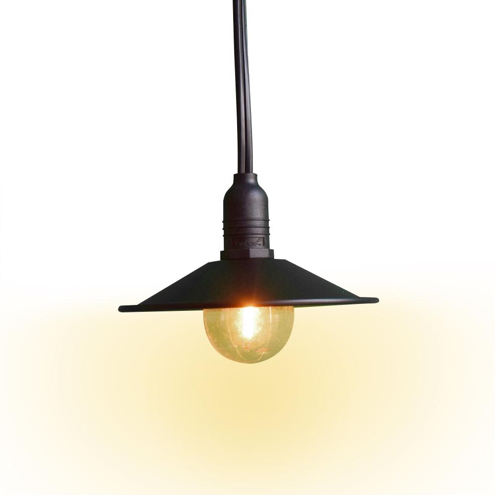 Classic Metal Patio Metal Light Bulb Shade for Outdoor Commercial String Lights, E12, Black - PaperLanternStore.com - Paper Lanterns, Decor, Party Lights & More