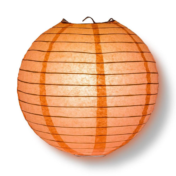 24" Roseate / Pink Coral Round Paper Lantern, Even Ribbing, Chinese Hanging Wedding & Party Decoration - PaperLanternStore.com - Paper Lanterns, Decor, Party Lights & More