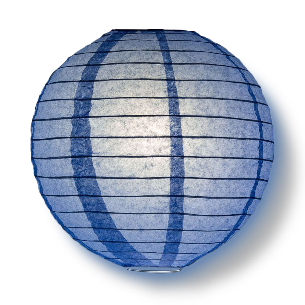 4" Serenity Blue Round Paper Lantern, Even Ribbing, Hanging Decoration (10 PACK) - PaperLanternStore.com - Paper Lanterns, Decor, Party Lights & More