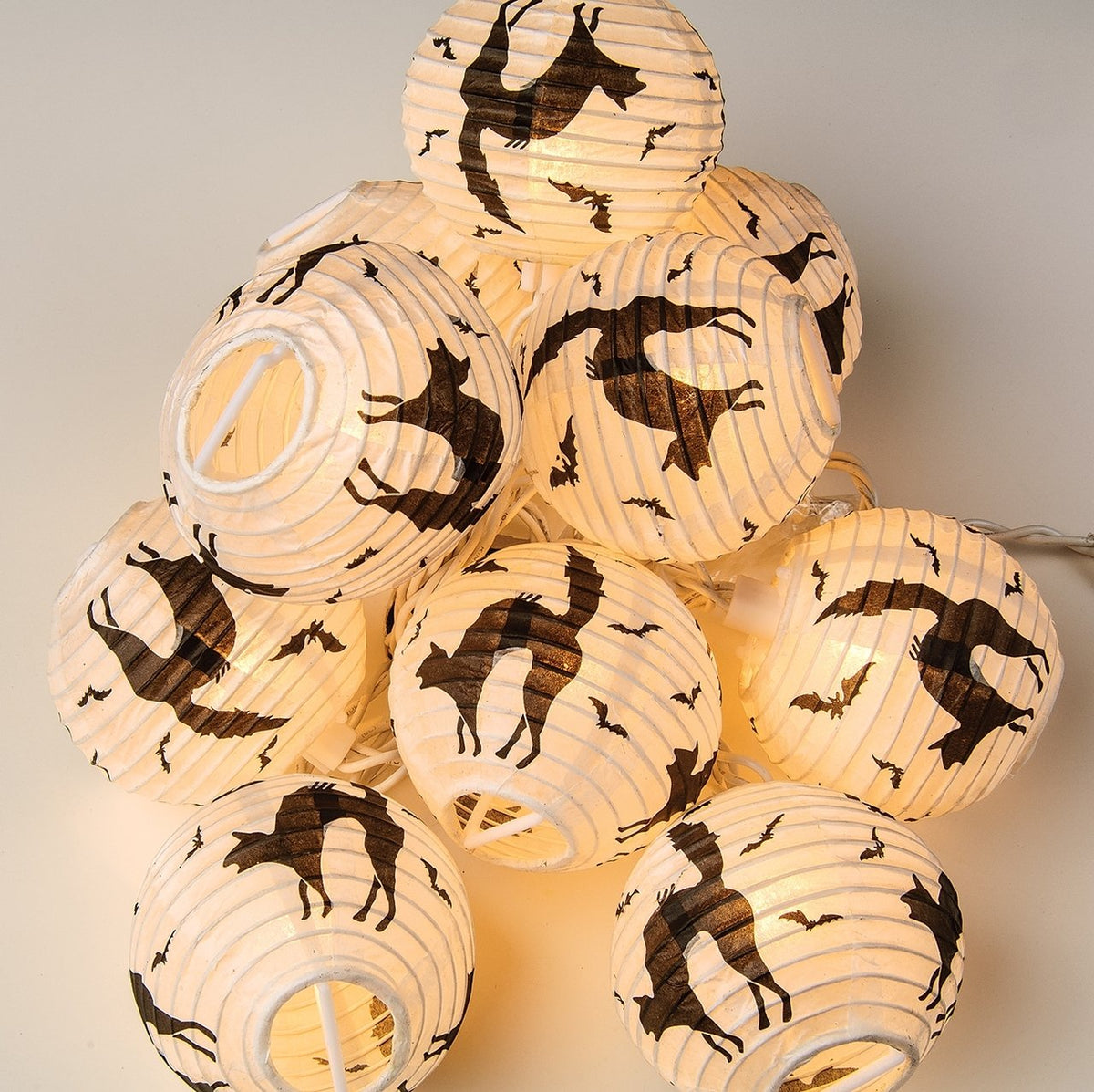 Bats and Cats Paper Lantern String Lights - PaperLanternStore.com - Paper Lanterns, Decor, Party Lights &amp; More