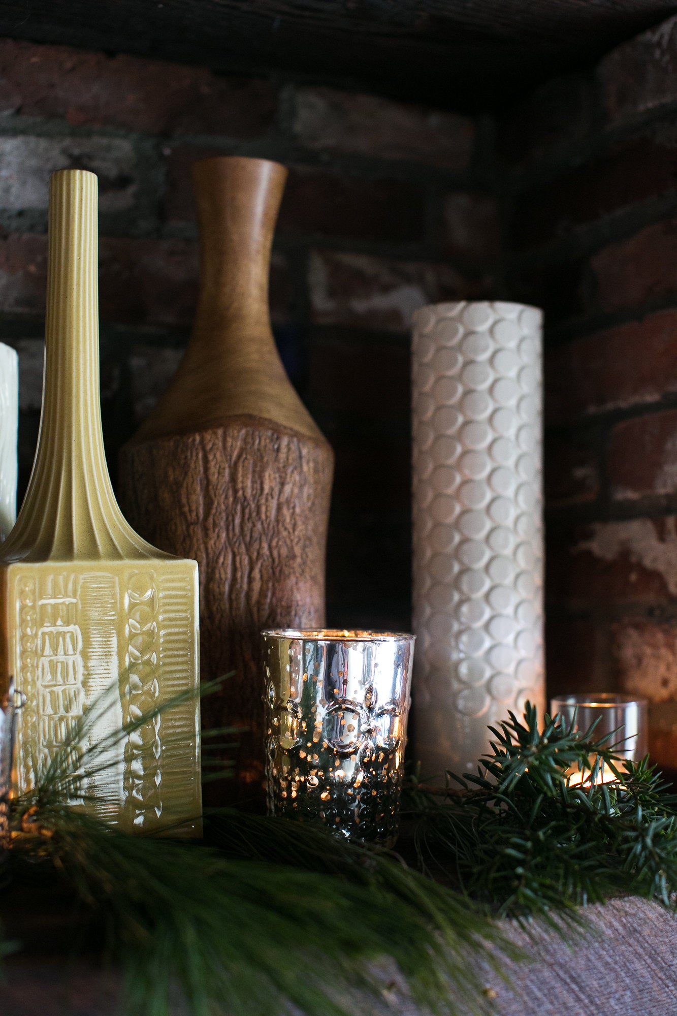 6 Pack | Vintage Mercury Glass Candle Holder (4-Inch, Fleur Design, Flower Motif, Silver) - For Home Decor, Party Decorations and Wedding Centerpieces - PaperLanternStore.com - Paper Lanterns, Decor, Party Lights & More