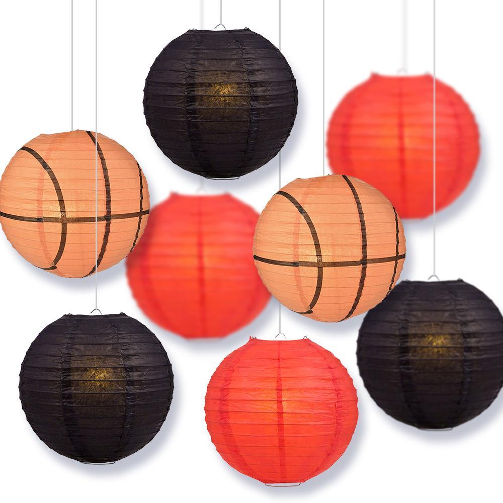 Kentucky College Basketball 14-inch Paper Lanterns 8pc Combo Party Pack - Red, Black - PaperLanternStore.com - Paper Lanterns, Decor, Party Lights & More