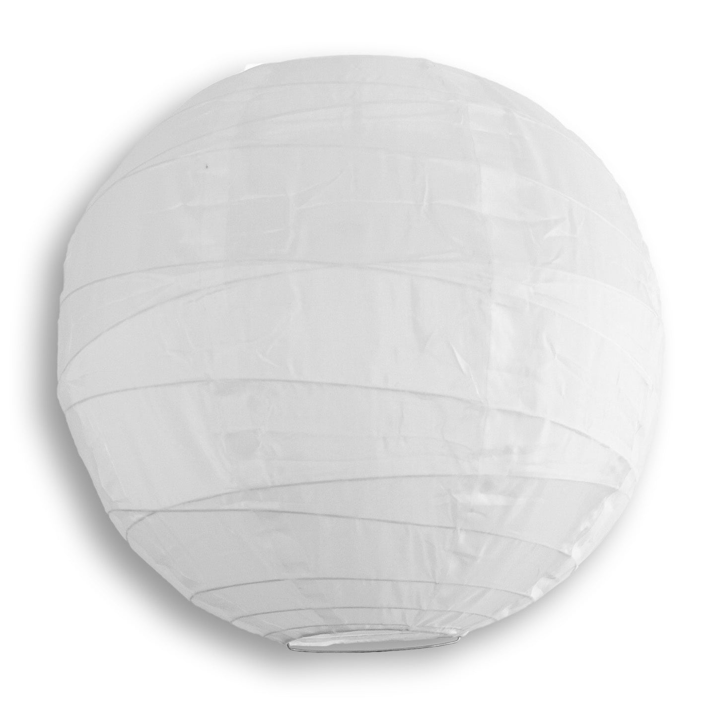 24" Irregular Ribbed White Shimmering Nylon Lantern, Durable, Hanging - PaperLanternStore.com - Paper Lanterns, Decor, Party Lights & More