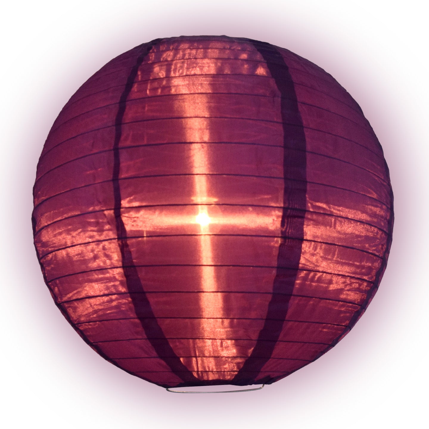 4" Royal Purple Round Shimmering Nylon Lantern, Even Ribbing, Hanging Decoration (10 PACK)