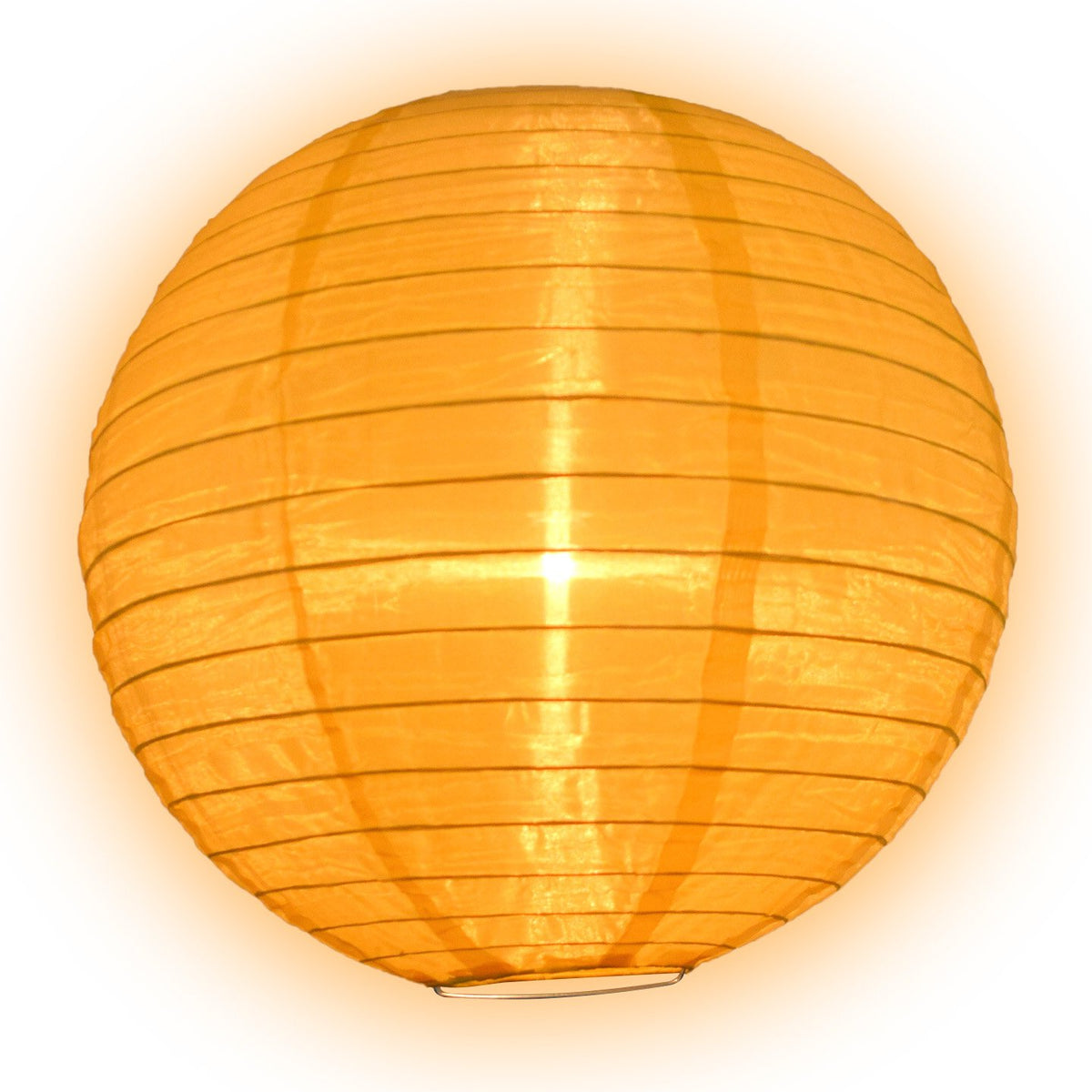 16&quot; Gold Yellow Shimmering Nylon Lantern, Even Ribbing, Durable, Hanging - PaperLanternStore.com - Paper Lanterns, Decor, Party Lights &amp; More