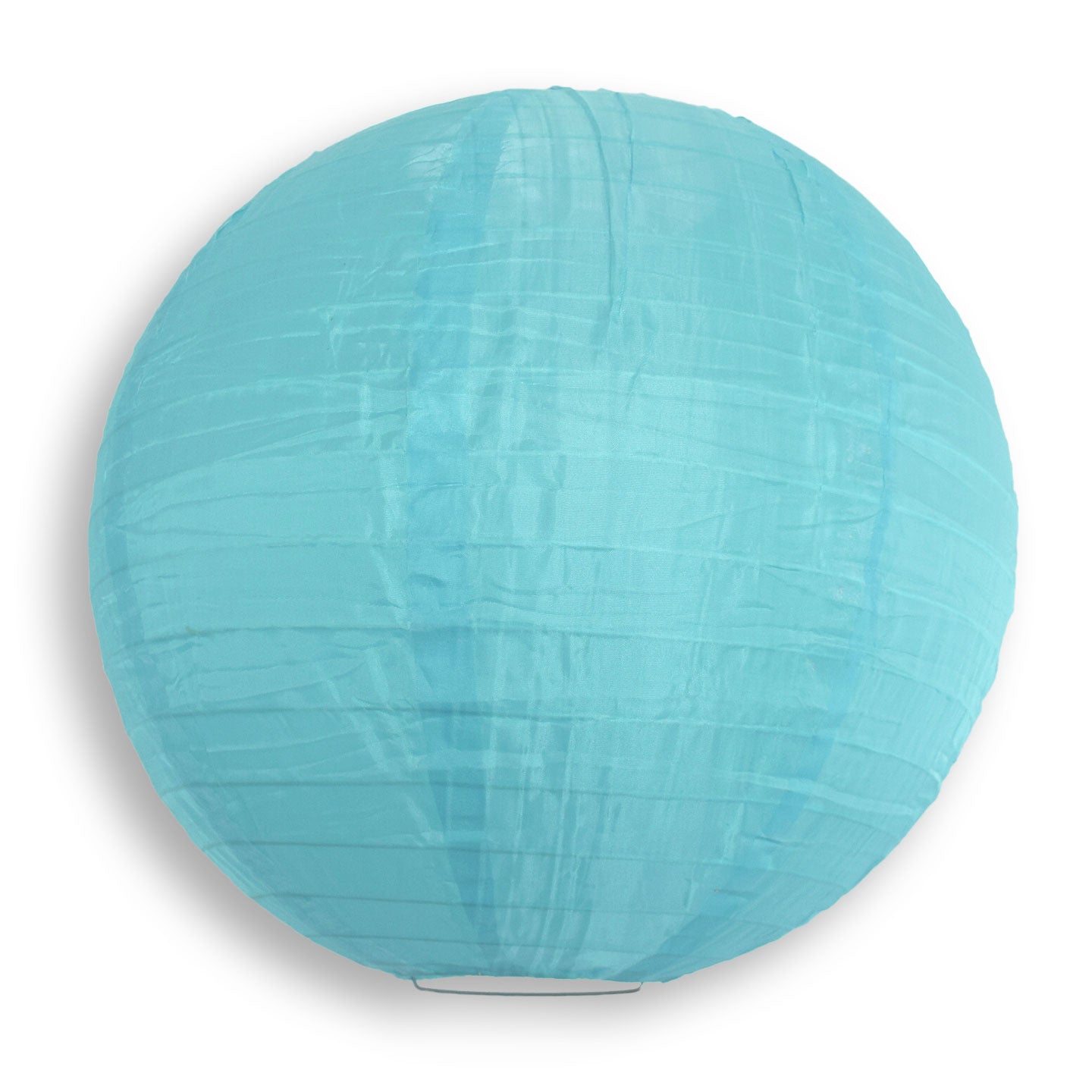 4 Inch Baby Blue Round Shimmering Nylon Lanterns, Even Ribbing, Hanging (10-PACK) Decoration (String Light Sold Separately)