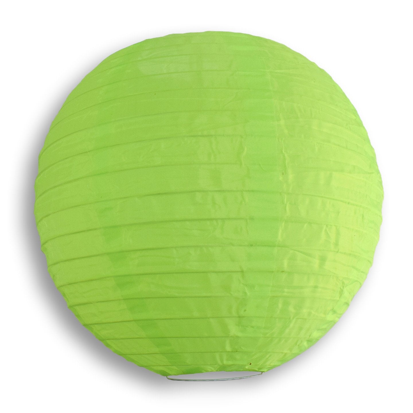 36" Neon Green Jumbo Shimmering Nylon Lantern, Even Ribbing, Durable, Dry Outdoor Hanging Decoration - PaperLanternStore.com - Paper Lanterns, Decor, Party Lights & More