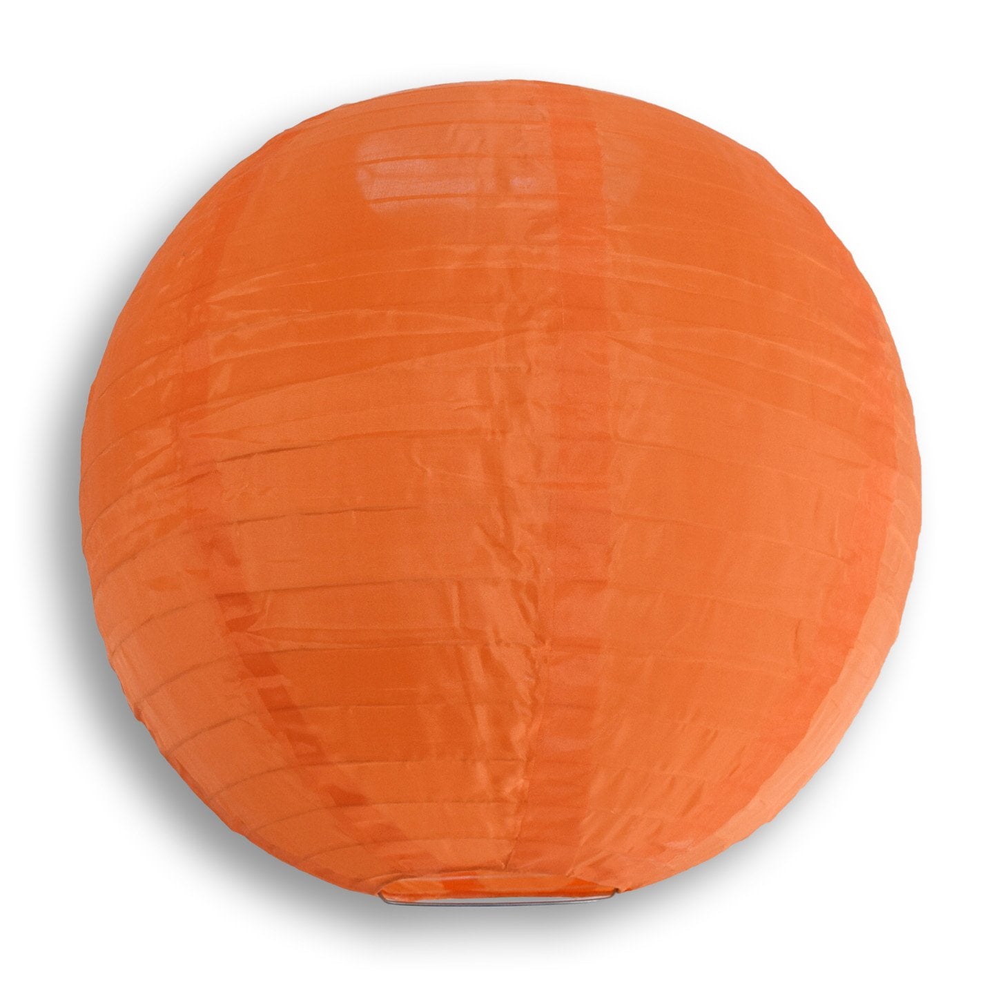 14" Orange Shimmering Nylon Lantern, Even Ribbing, Durable, Hanging - PaperLanternStore.com - Paper Lanterns, Decor, Party Lights & More