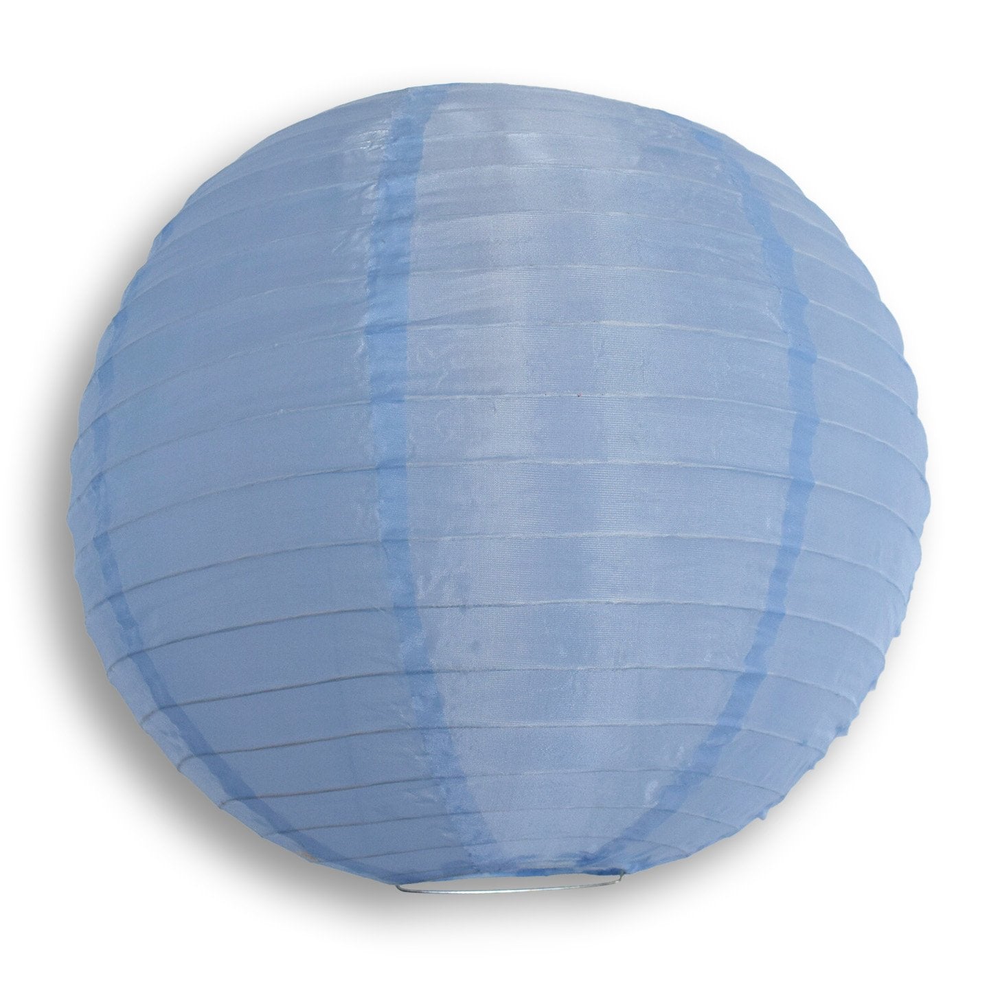 24" Serenity Blue Shimmering Nylon Lantern, Even Ribbing, Durable, Hanging