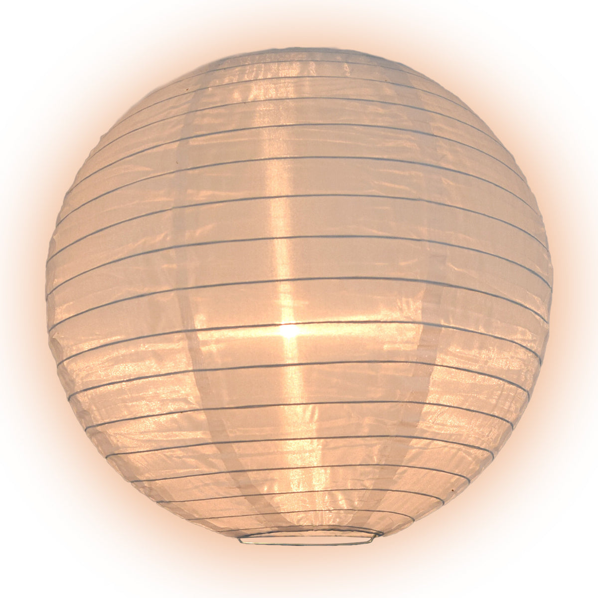 36&quot; White Jumbo Shimmering Nylon Lantern, Even Ribbing, Durable, Dry Outdoor Hanging Decoration