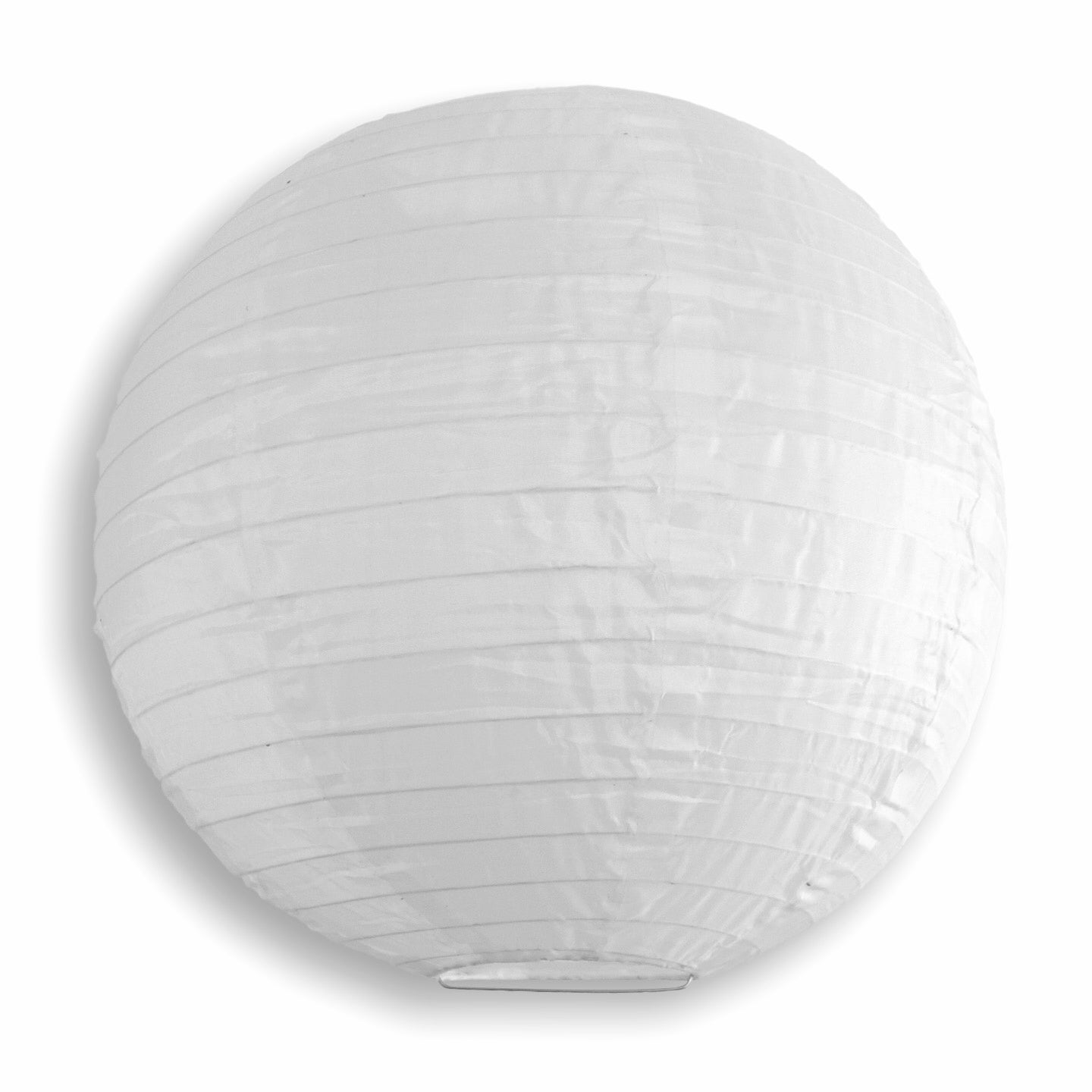 10" White Shimmering Nylon Lantern, Even Ribbing, Durable, Hanging