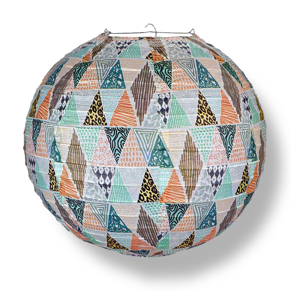 14 Inch Bohemian In the Rough Patterned Premium Paper Lantern - PaperLanternStore.com - Paper Lanterns, Decor, Party Lights & More