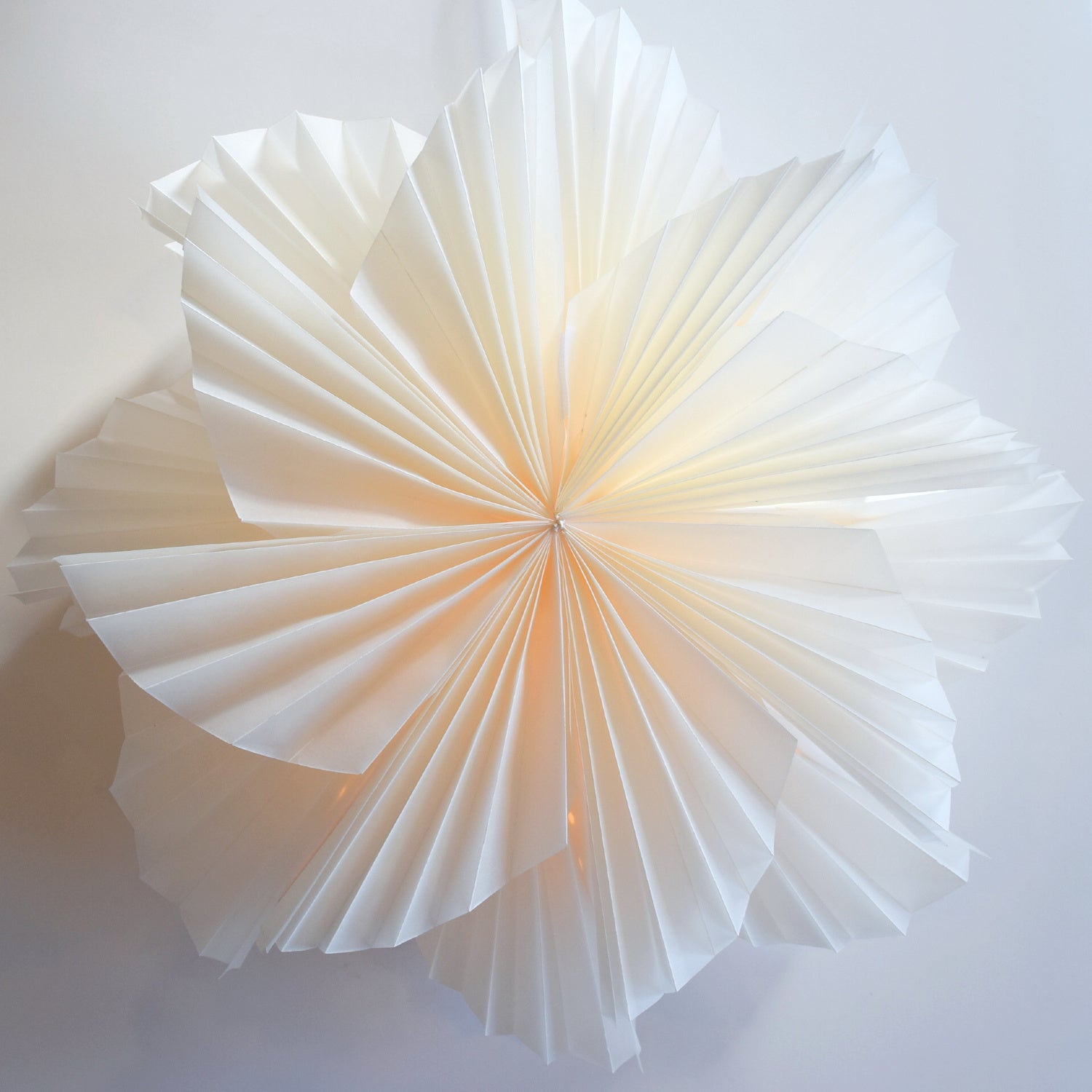 32" White Glacier Snowflake Star Lantern Pizzelle Design - Great With or Without Lights - Ideal for Holiday and Snowflake Decorations, Weddings, Parties, and Home Decor