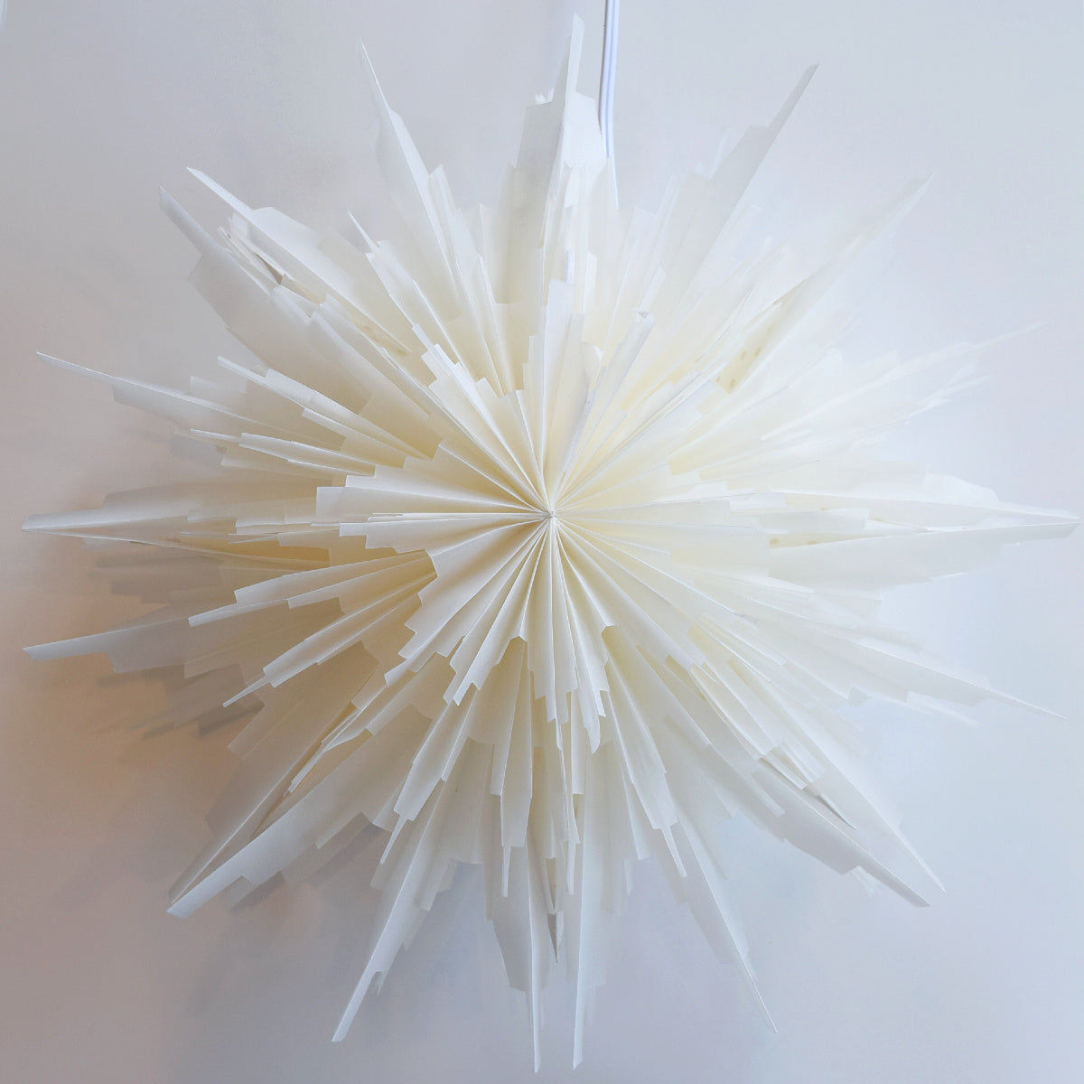 16" White Hiemal Snowflake Star Lantern Pizzelle Design - Great With or Without Lights - Ideal for Holiday and Snowflake Decorations, Weddings, Parties, and Home Decor
