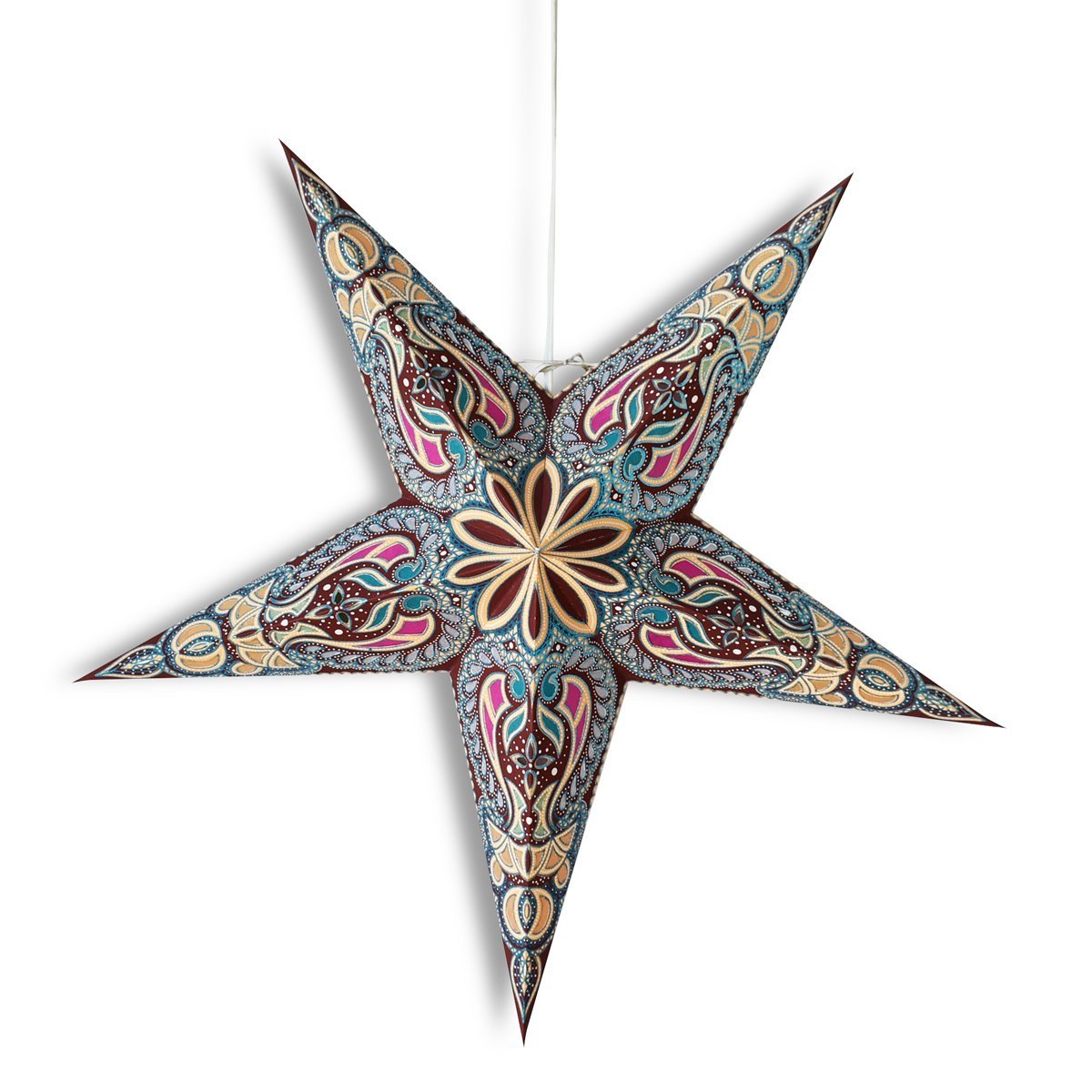 24" Brown Alaska Glitter Paper Star Lantern, Hanging Wedding & Party Decoration - PaperLanternStore.com - Paper Lanterns, Decor, Party Lights & More