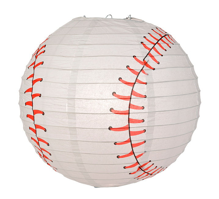 14" Baseball Paper Lantern Shaped Sports Hanging Decoration for Parties, Children's Bedrooms and Sports Teams - PaperLanternStore.com - Paper Lanterns, Decor, Party Lights & More