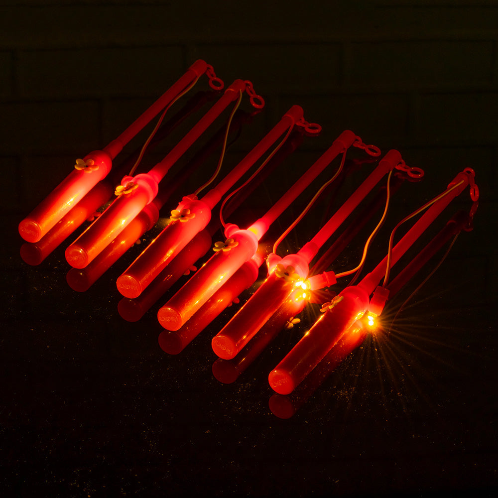 Red 12" Paper Lantern Holder Walking Stick and LED Light (Battery Operated, 6 PACK) - PaperLanternStore.com - Paper Lanterns, Decor, Party Lights & More