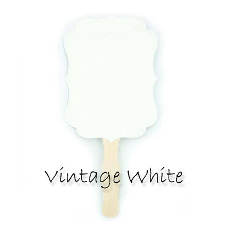 Blank Glossy White Vintage Paddle Fans for DIY Wedding Invitations and Programs SINGLE - PaperLanternStore.com - Paper Lanterns, Decor, Party Lights & More