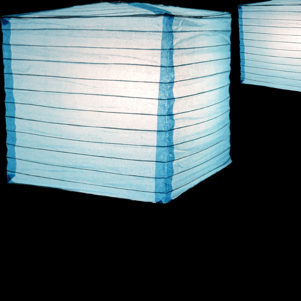 10&quot; Turquoise Square Shaped Paper Lantern - PaperLanternStore.com - Paper Lanterns, Decor, Party Lights &amp; More