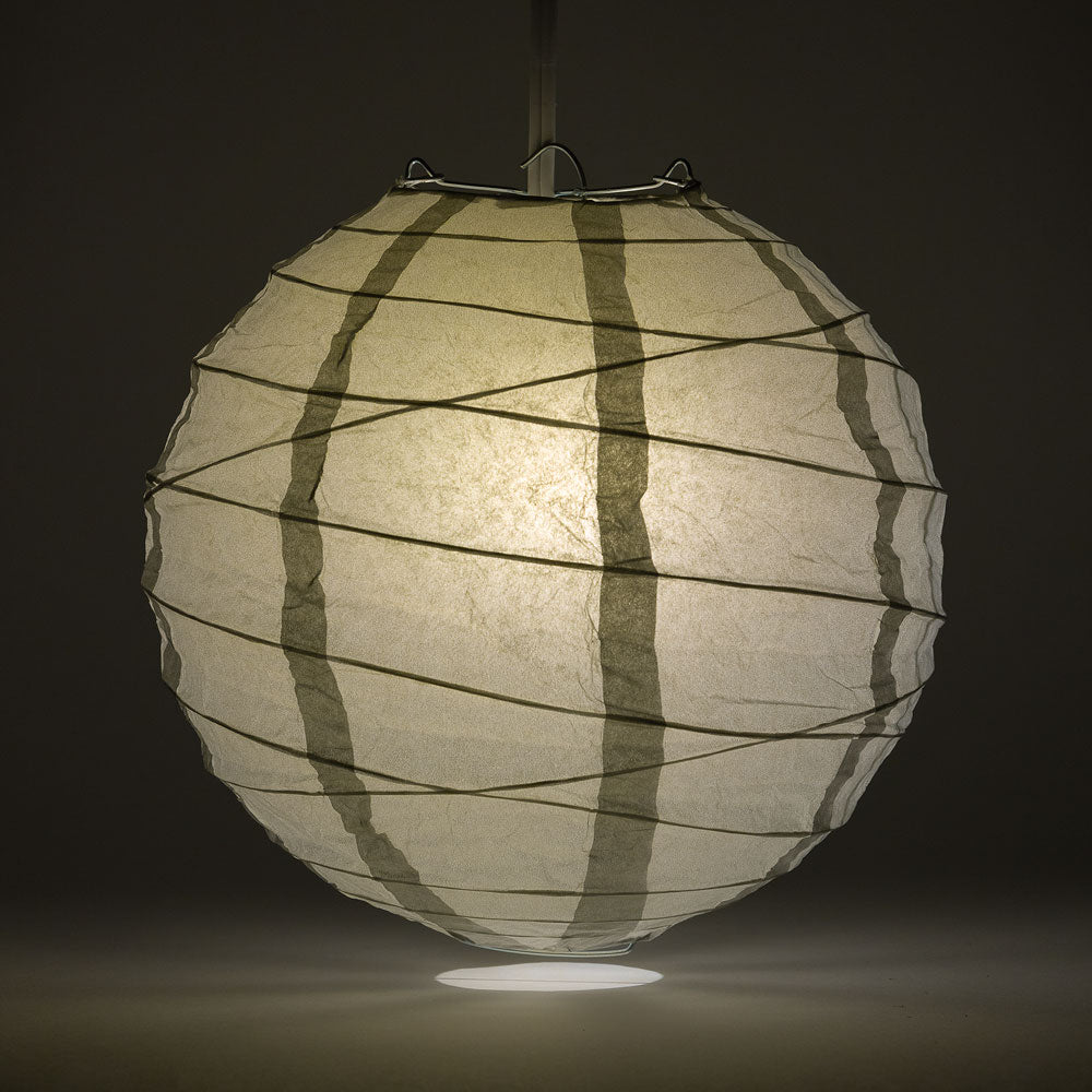 8&quot; Silver Round Paper Lantern, Crisscross Ribbing, Chinese Hanging Wedding &amp; Party Decoration - PaperLanternStore.com - Paper Lanterns, Decor, Party Lights &amp; More