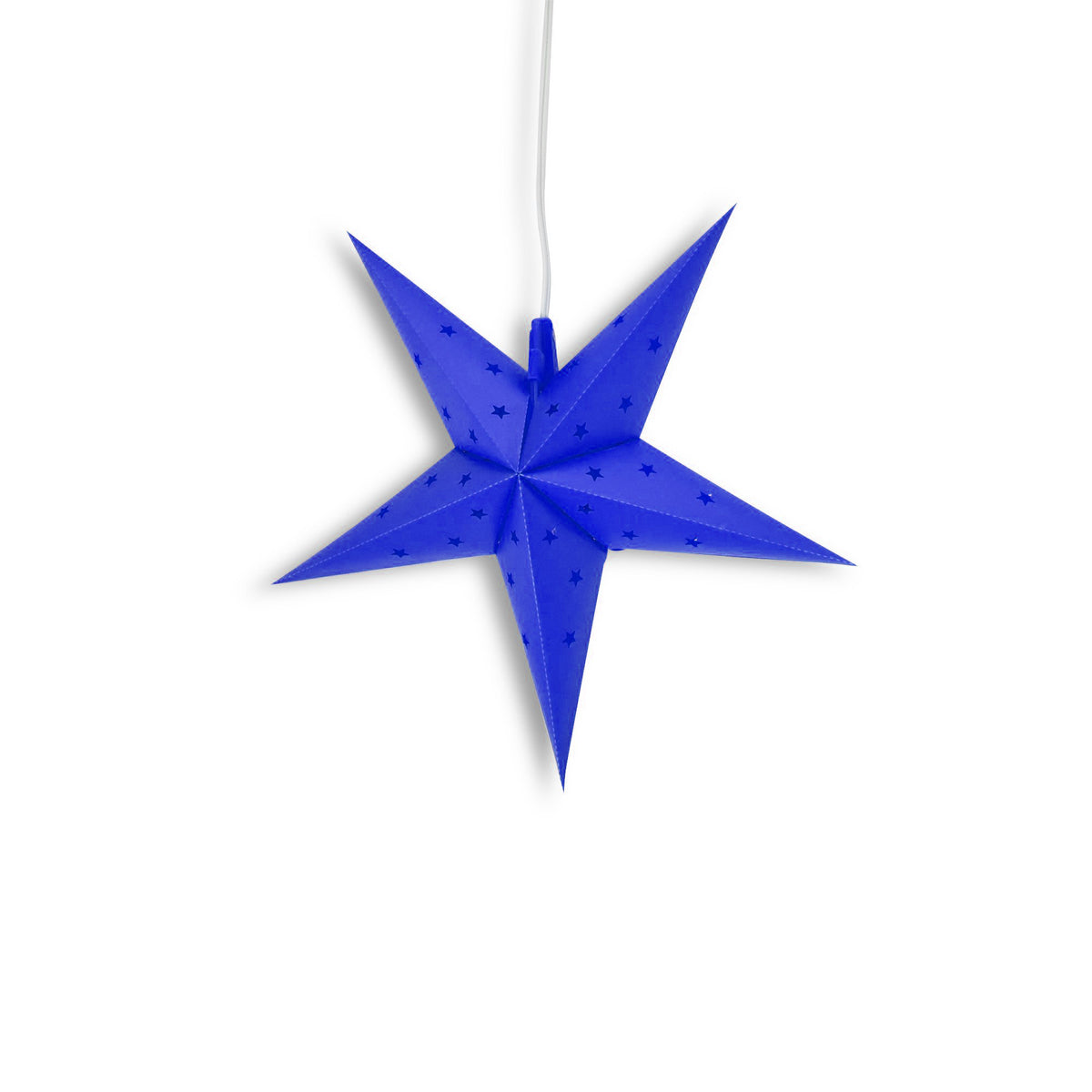 BLOWOUT LANTERN + CORD + BULB | 18&quot; Dark Blue 5-Point Weatherproof Star Lantern Light Lamp, Hanging Decoration