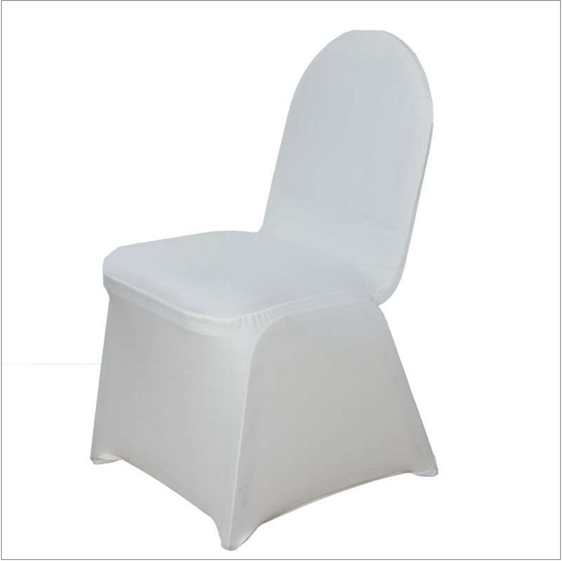 Beige / Ivory Form Fitting Stretch Fabric Full Chair Cover - PaperLanternStore.com - Paper Lanterns, Decor, Party Lights &amp; More