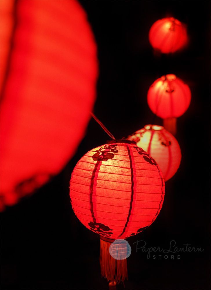 BULK PACK (6) 12&quot; Traditional Chinese New Year Paper Lanterns w/Tassel - PaperLanternStore.com - Paper Lanterns, Decor, Party Lights &amp; More