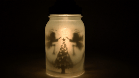 Decorative Christmas Holiday Frosted White Pendant Light Mason Jar Luminaries Set (4 PACK) - PaperLanternStore.com - Paper Lanterns, Decor, Party Lights &amp; More