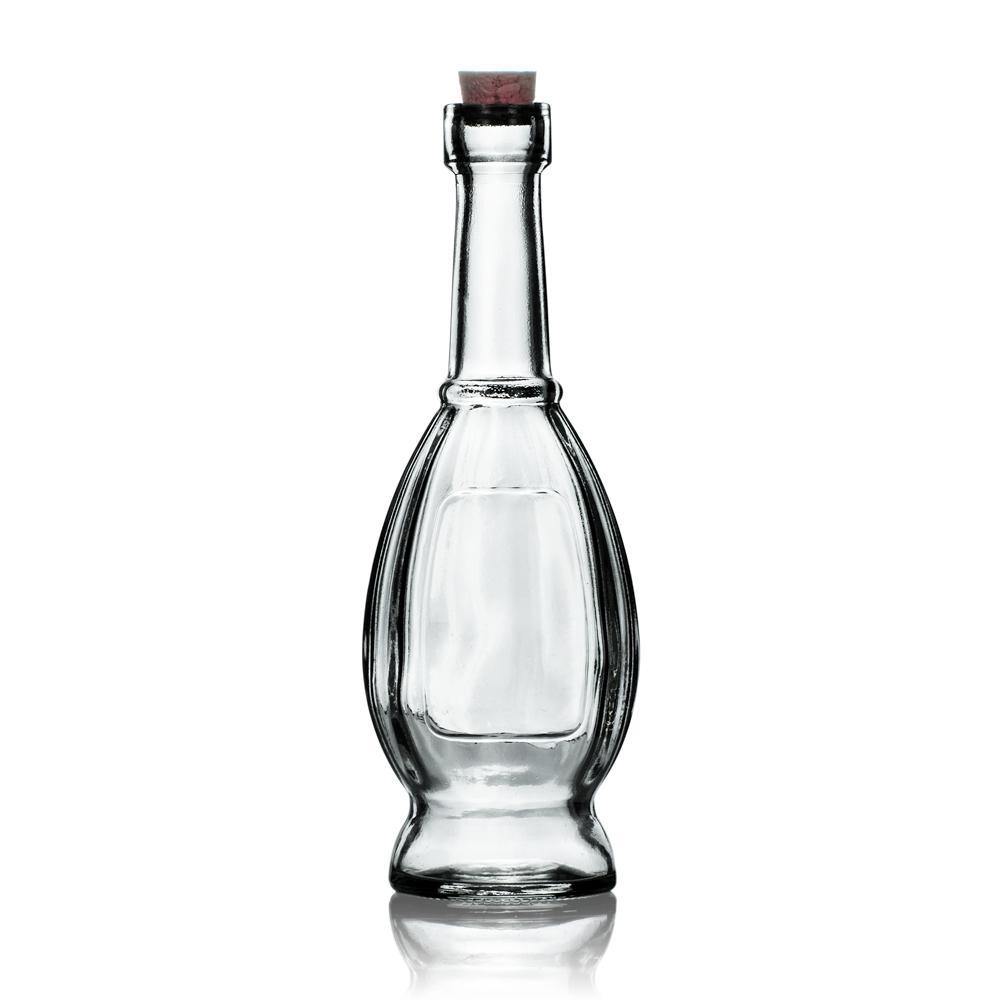 6.5" Vera Clear Vintage Glass Bottle with Cork - DIY Wedding Flower & Bud Vases - PaperLanternStore.com - Paper Lanterns, Decor, Party Lights & More