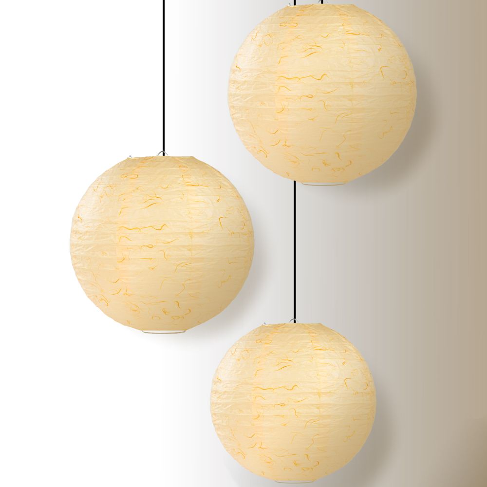 BULK PACK (3) 12" Ivory Dragon Cloud Premium Texture Fibrous Paper Lantern - PaperLanternStore.com - Paper Lanterns, Decor, Party Lights & More