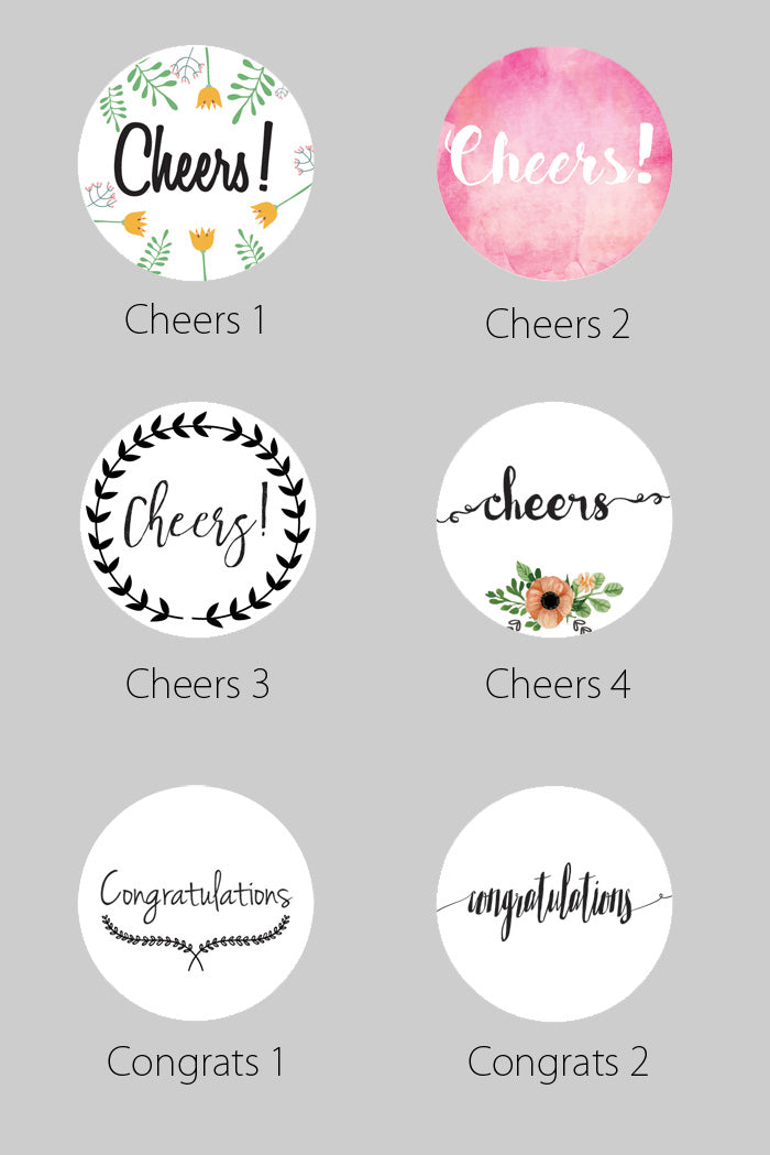 1.5 Inch Congratulations Themed Circle Label Stickers for Party Favors &amp; Invitations (Pre-Set Designed, 24 Labels) - PaperLanternStore.com - Paper Lanterns, Decor, Party Lights &amp; More