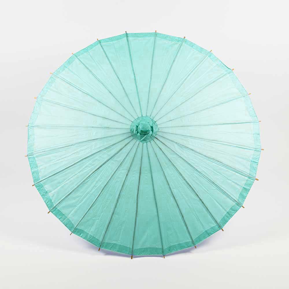 32" Cool Mint Green Paper Parasol Umbrella with Elegant Handle