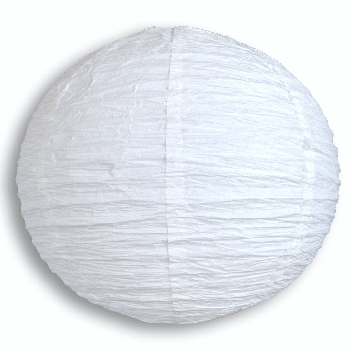 16 Inch White Round Crepe Paper Lantern, Even Ribbing, Chinese Hanging Wedding & Party Decoration - Luna Bazaar | Boho & Vintage Style Decor