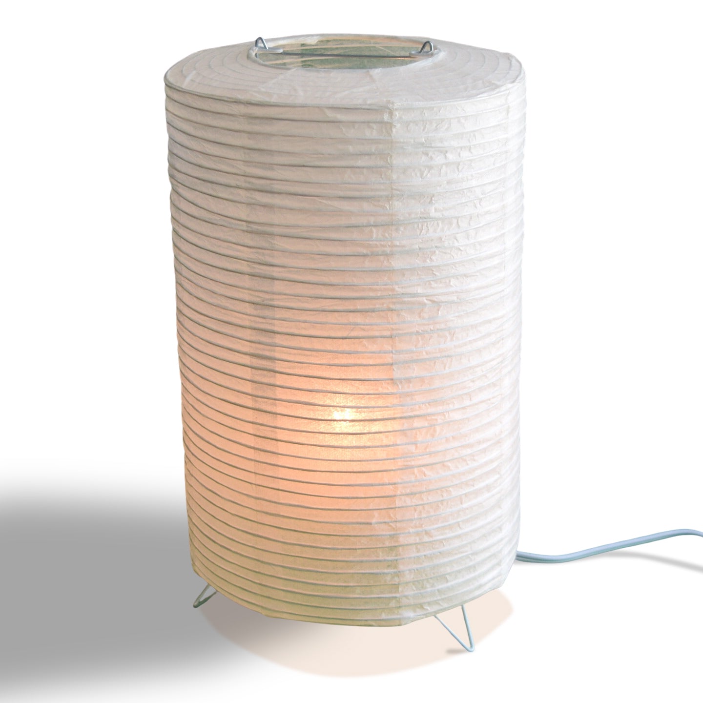 Cylinder Corded Table Top Lantern Lamp Kit w/ Light Bulb, Fine Lines - PaperLanternStore.com - Paper Lanterns, Decor, Party Lights & More