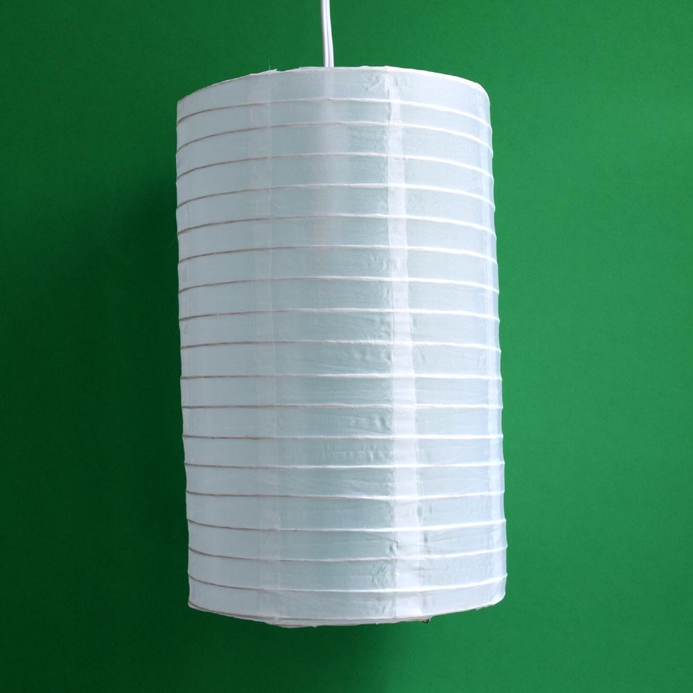 White Cylinder Shimmering Nylon Lantern, 14-inch x 20-inch