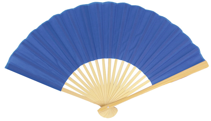 BULK PACK (50) 9" Dark Blue Silk Hand Fans for Weddings - PaperLanternStore.com - Paper Lanterns, Decor, Party Lights & More