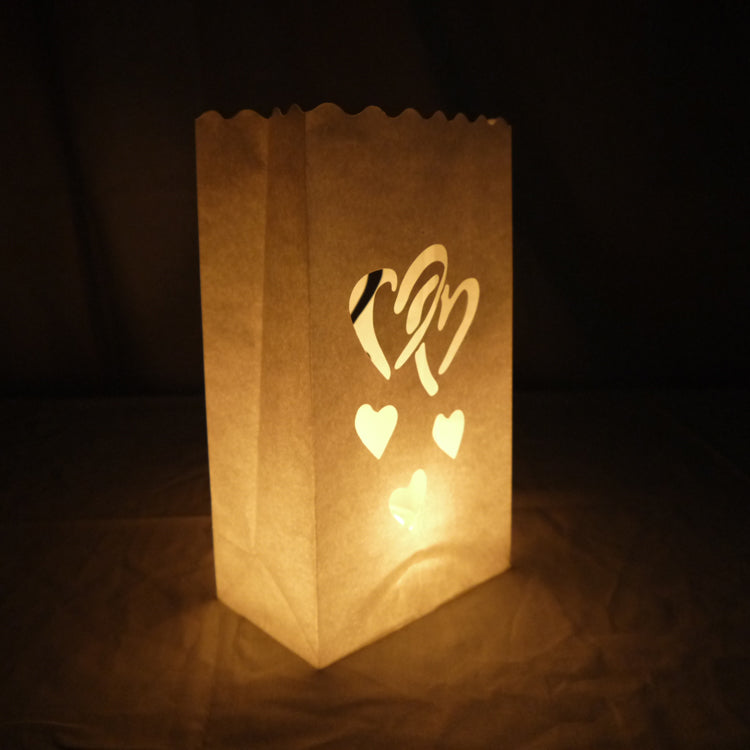 Double Heart Paper Luminaries / Luminary Lantern Bags Path Lighting (10 PACK) - PaperLanternStore.com - Paper Lanterns, Decor, Party Lights &amp; More