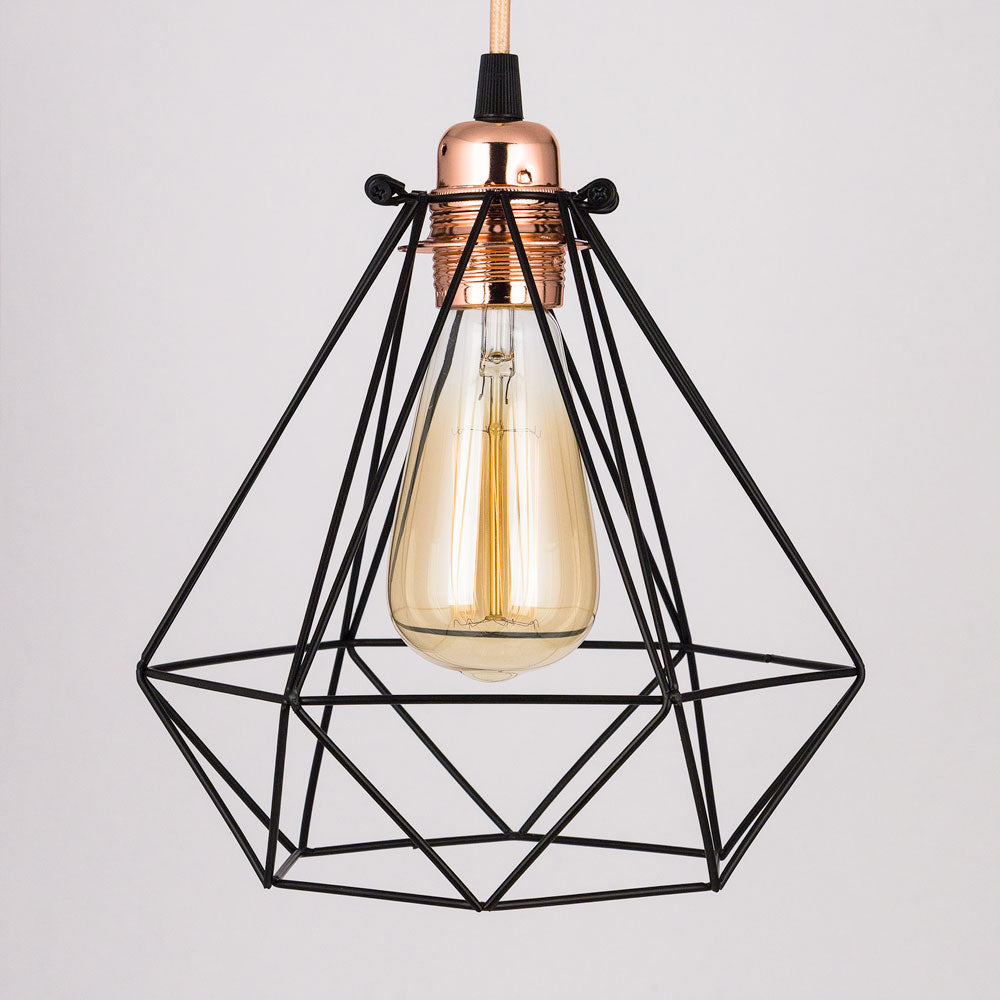 Geometric Diamond Vintage Edison Light Bulb Cage for Pendant Lights *Bulb Cage Only - PaperLanternStore.com - Paper Lanterns, Decor, Party Lights &amp; More