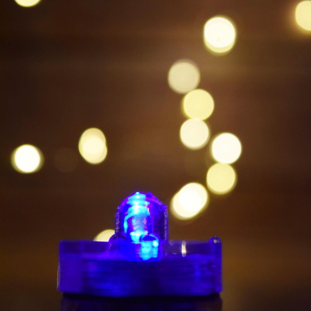 Blue LED Submersible Waterproof Flower Floral Tea Lights (Twist On/Off) (12 Pack) - PaperLanternStore.com - Paper Lanterns, Decor, Party Lights & More