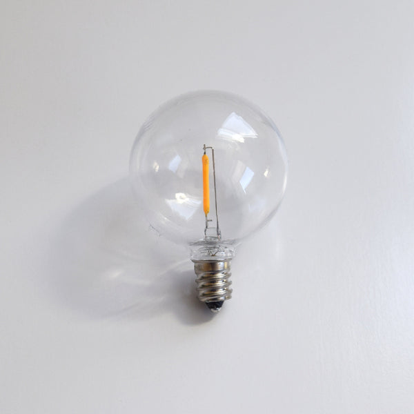 LED Filament G50 Globe Shatterproof Energy Saving Light Bulb, Dimmable, 1W, E12 Candelabra Base, Break-Resistant - Luna Bazaar | Boho &amp; Vintage Style Decor