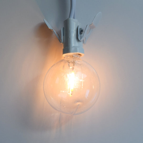 LED Filament G50 Globe Shatterproof Energy Saving Light Bulb, Dimmable, 1W, E12 Candelabra Base, Break-Resistant - Luna Bazaar | Boho &amp; Vintage Style Decor
