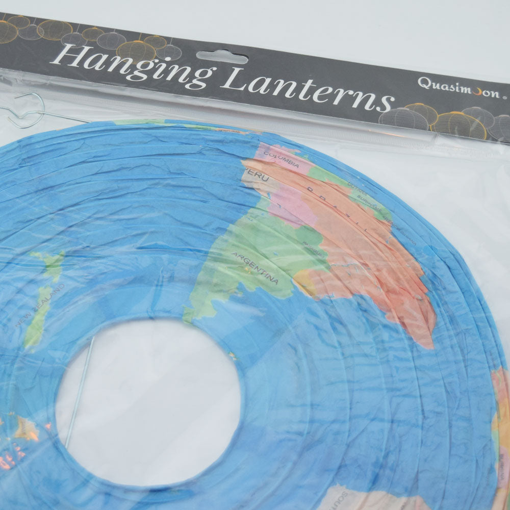 14&quot; Geographical World Map Earth Globe Paper Lantern Hanging Classroom &amp; Party Decoration - PaperLanternStore.com - Paper Lanterns, Decor, Party Lights &amp; More